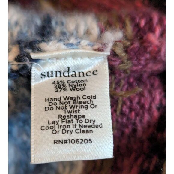 SUNDANCE CATALOG Fair Isle Cardigan XL Nordic Wool Blend Oversized Sweater - Picture 4 of 7